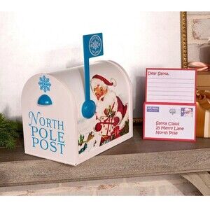 Mr. Christmas Santa's Enchanted Mailbox with Stationery in White